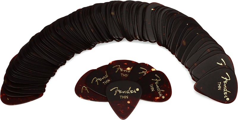 Fender 351 Shape Classic Celluloid Picks - Thin Shell 144-pack (3-pack) Bundle image 1