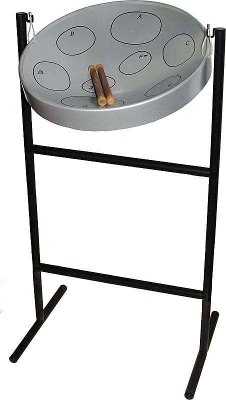 Panyard Jumbie Jam W1070 G Diatonic Steel Drum, Silver w/ Floor Stand image 1