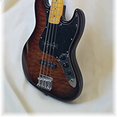 Jazz bass with quilt maple top ( Rosewood OR Maple FB ) by Dillion image 3
