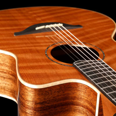 Hsienmo curly redwood tasmanian blackwood guitar with case image 6