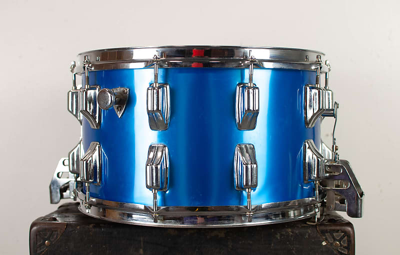 1980s Newsound 8x14 Blue Satin Snare Drum