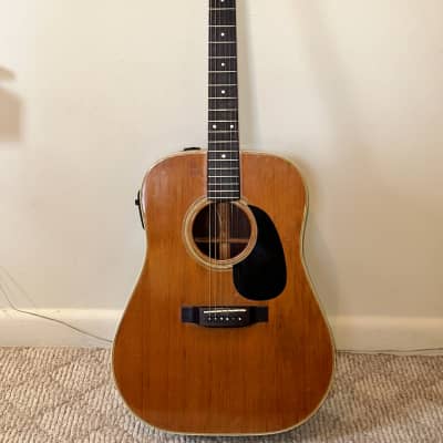 Yamaki Custom Model 125 Dreadnought Acoustic Guitar from the 1970s. Sounds Great, Plays Ok, **Multiple Issues** (Poor Shape) (With Chipboard Case) image 2