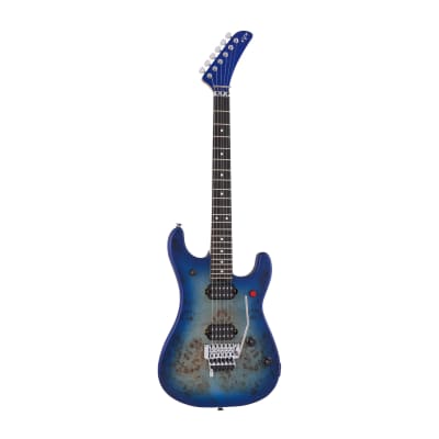 EVH 5150 Series Deluxe Poplar Burl Basswood 6-String Electric Guitar with Ebony Fingerboard (Right-Handed, Aqua Burst) for sale