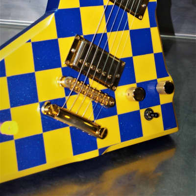 Robin Wedge 1987 Custom.  One of a kind.  Blue Yellow Checkerboard finish. Plays great. Rare. Cool+ image 13