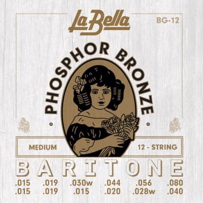LA BELLA La Bella BG-12 | Muta di corde per chitarra acustica 12 corde baritona BG-12 for sale