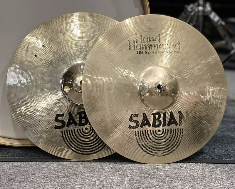 Sabian 14” HH Hand Hammered Sizzle Hi Hats Rivets 14” #649 | Reverb