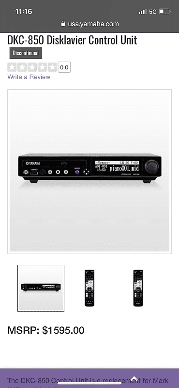 Yamaha Disklavier Controller DKC-850 Black