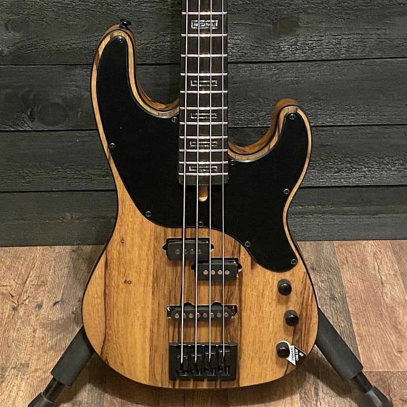 Schecter Model-T 4 String Exotic Black Limba Electric Bass Guitar