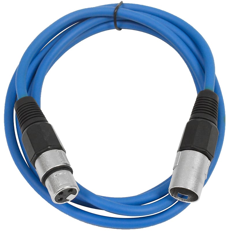 SEISMIC AUDIO Blue 6' XLR Patch Cable - Snake Mic Cord image 1