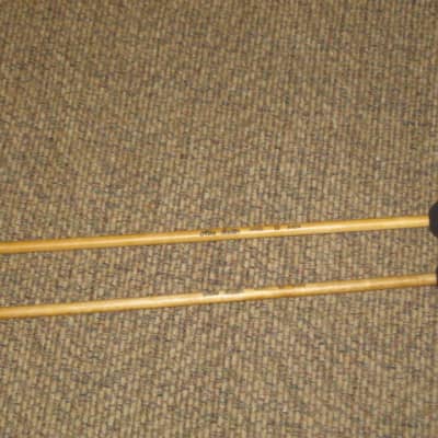 one pair of new old stock A+ Mike Balter MB10B (10B) Extra Hard Keyboard Mallets, 1 and 1/8" phenolic (plastic) round (gray color) HEADS and natural birch HANDLES - mid to late 1990s (+ packaging) Unwound Series image 5
