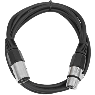 SEISMIC AUDIO Black 6' XLR Patch Cable - Snake Mic Cord image 1