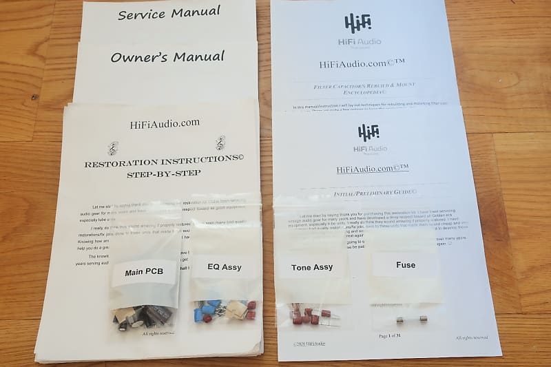 Onkyo P3060r restoration kit filter capacitor repair rebuild fix  			