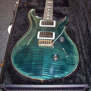 PRS Custom 24  Ten Top Custom Color Slate Blue with Matching Flamed Maple Neck and Natural Back image 9