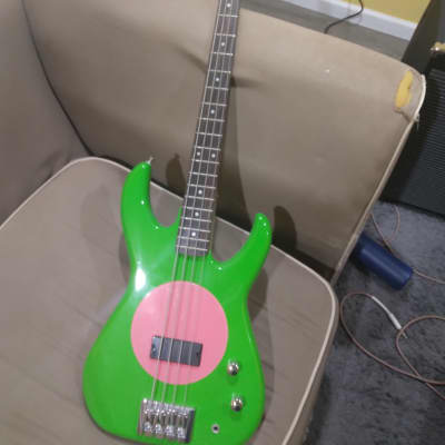 Fleabass Flea Bass Model 32 Green/Pink Punk Bass | Reverb