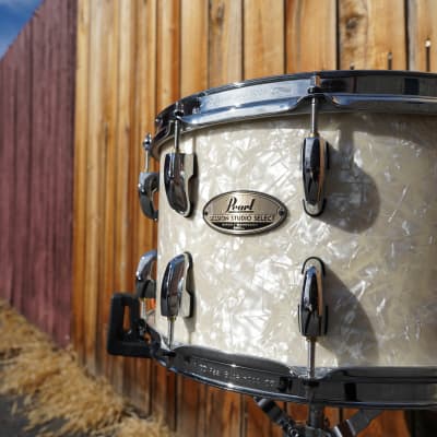 Pearl Session Studio Select White Marine 8 x 14" Birch/Mahogany Snare Drum (2024) image 4