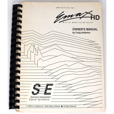 E-mu Systems Emax SE HD Owner's Manual + EMAX SCSI Interface Manual 1988