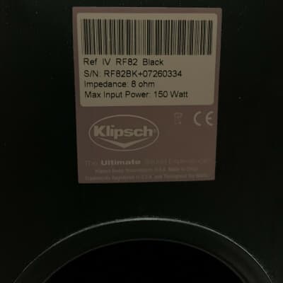 Klipsch IV RF82 Black Tower Floor Speaker w/ Box, Packaging & Manuals image 10