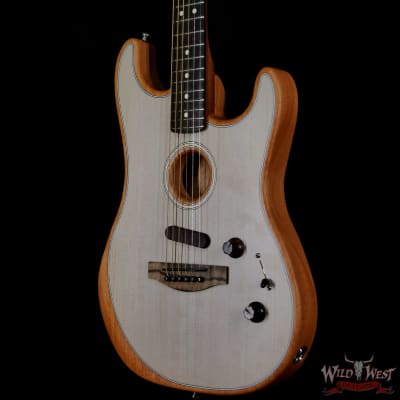 Fender American Acoustasonic Stratocaster Ebony Fingerboard Transparent Sonic Blue image 2