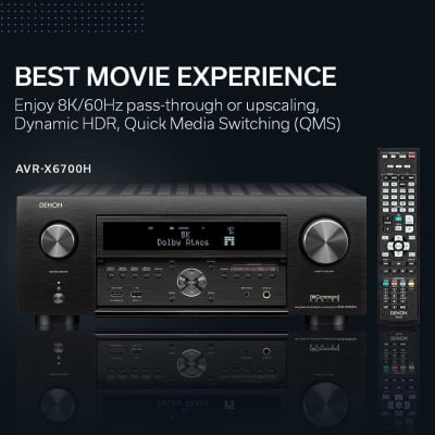 Denon AVR-6700H 8K Ultra HD 11.2 Channel (140 Watt X 11) AV Receiver 2020 Model - 3D Audio & Video with IMAX Enhanced, Built for Gaming, Music Streaming, Alexa + HEOS image 7