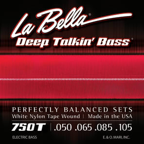 La Bella 750T Deep Talkin Bass White Nylon Tapewound Bass Strings - Light (50-105)