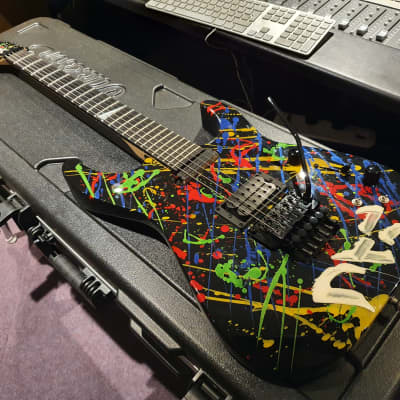 Jackson USA Custom Shop Def Leppard Tour Played Phil Collen Hand-Painted Splatter Signed Guitar PC1 image 12