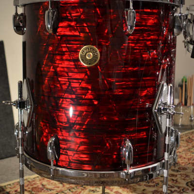 Gretsch 20/12/14/5x14" USA Custom Drum Set w/ Vintage build out - Red Wine Pearl image 6