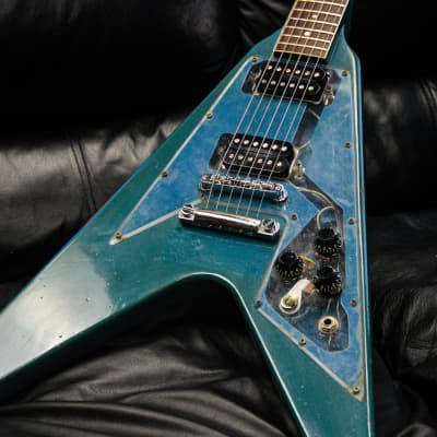 Gibson Flying V 1981 Blue Refin w/ Gibson Reissue PAFs image 19