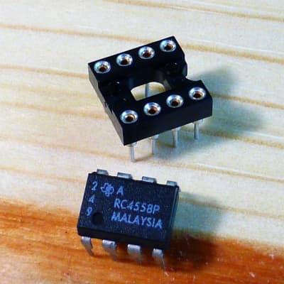 Vintage 1982 TI Texas Instruments RC4558P Malaysia OpAmp Chip, For