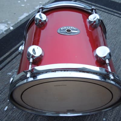 Pacific/DW 10x12 tom drum red red image 2
