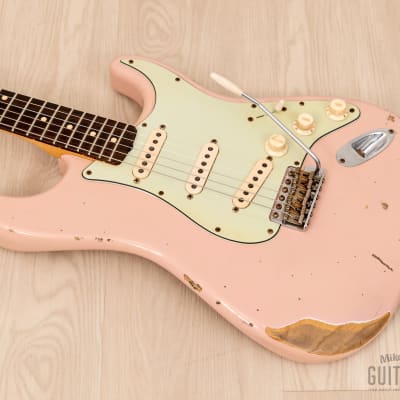 2007 Fender Custom Shop NAMM Limited Edition 1962 Stratocaster Relic Shell Pink w/ Case, COA image 9