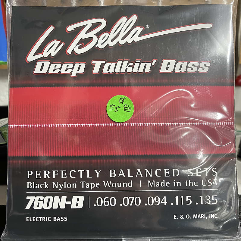 La Bella Deep Talkin' Bass 760NB Black Nylon Tapewound Reverb