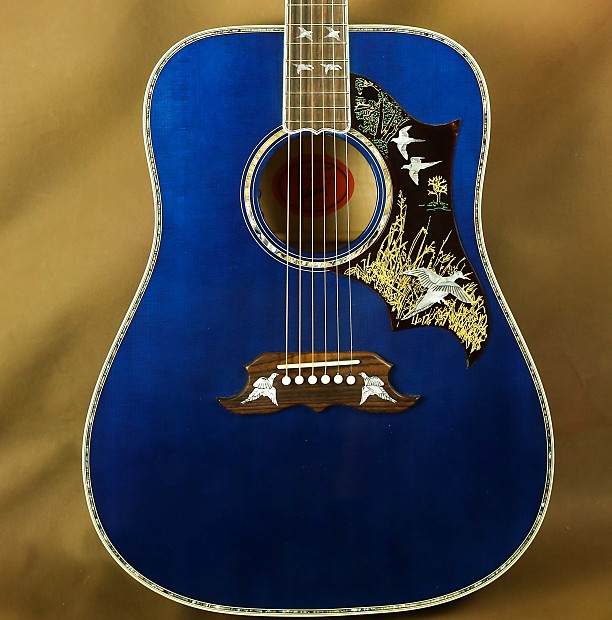Gibson Doves in Flight Viper Blue Custom Acoustic Guitar | Reverb