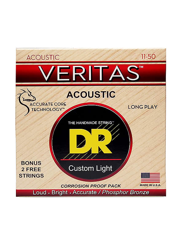 DR VTA-11 - Veritas - Coated Core Technology, jeu guitare acoustique, Custom Light 11-50 image 1