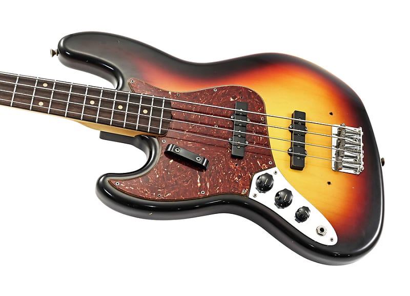 Fender Custom Shop 1964 Jazz Bass Journeyman Relic 3 Tone Sunburst Lefty image 1