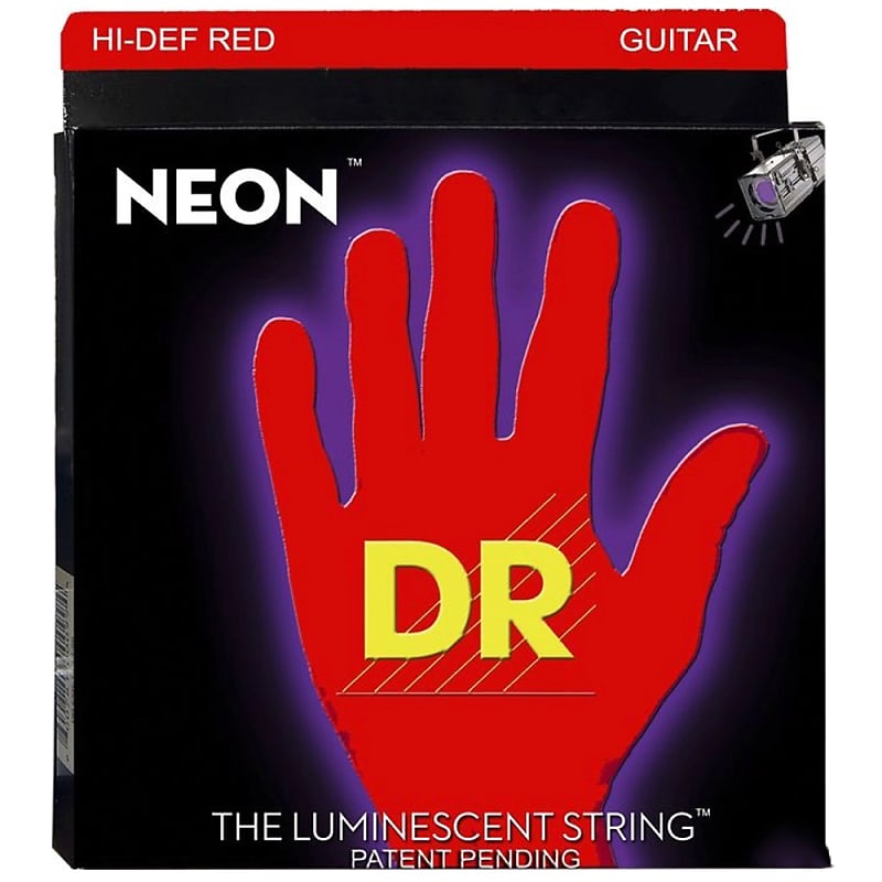 DR Strings Hi-Def Neon Red Colored Electric Guitar Strings: Medium 10-46 image 1