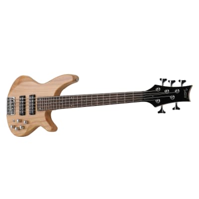 Glarry 44 Inch GIB 5 String H-H Pickup Laurel Wood Fingerboard Electric Bass Guitar with Bag and other Accessories 2020s - Burlywood image 9