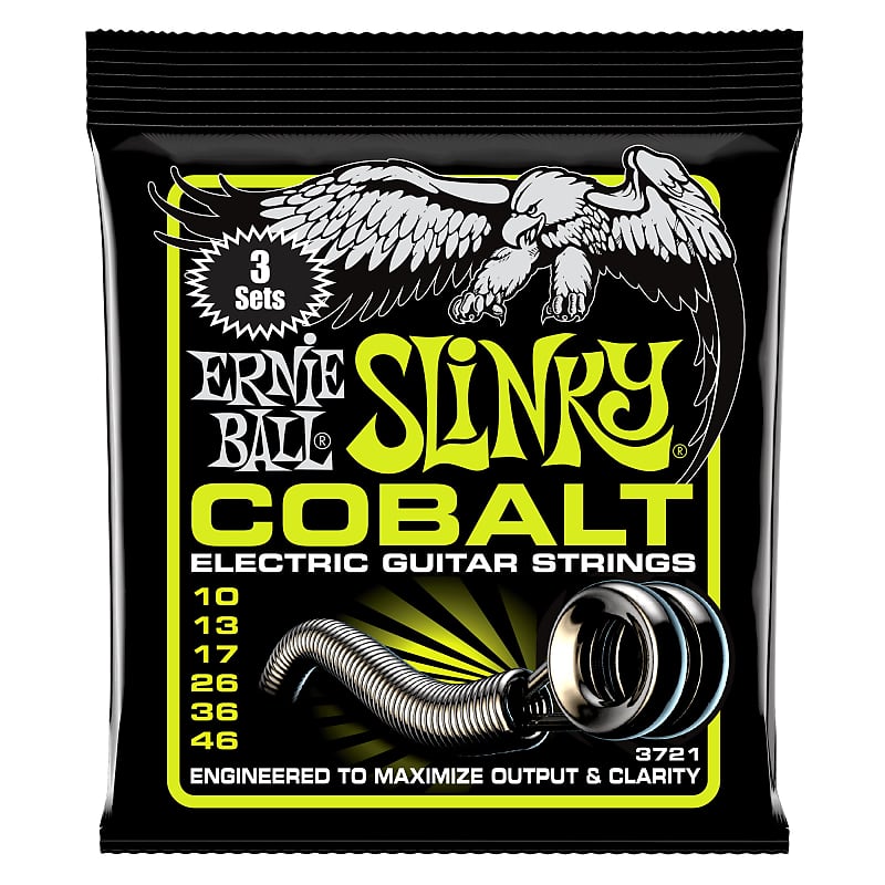 Ernie Ball Regular Slinky Cobalt Electric Guitar Strings 3 Pack - 10-46 Gauge image 1