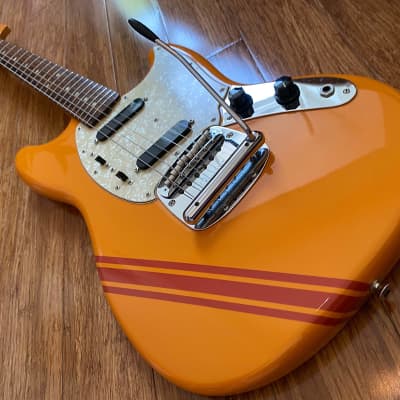 Fender Japan Only 2007 Mustang Competition Reissue 'Beck' Edition Capri Orange w/ Matching H/S image 3