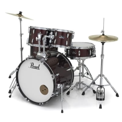 Pearl Roadshow 5pc Drum Set w/Hardware & Cymbals Wine Red RS525SC/C91 image 12
