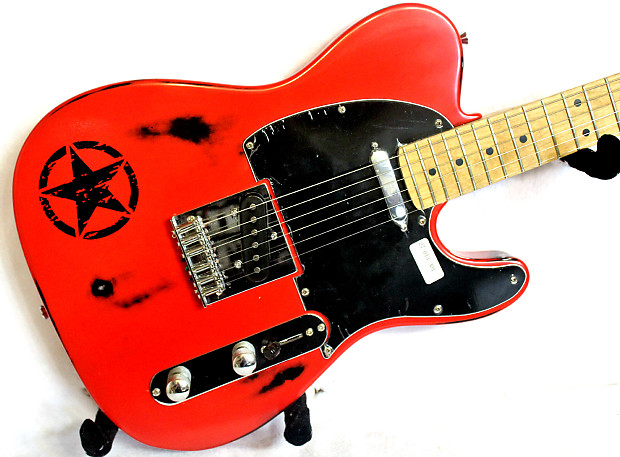 Custom Painted and Upgraded Telecaster Style Aged and Worn Electric Guitar