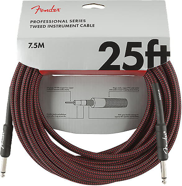 Fender Professional Series Straight / Straight TS Instrument Cable - 25' image 1