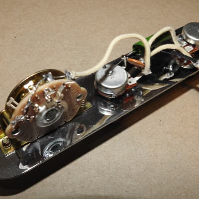 Aged Gotoh Telecaster Loaded Control Plate Wired Harness with Treble Bleed Bourns Oak Grigsby PIO image 12