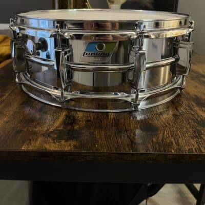 Ludwig  Supraphonic 5x14" 10-Lug Snare Blue/Olive Badge - 70’s image 1