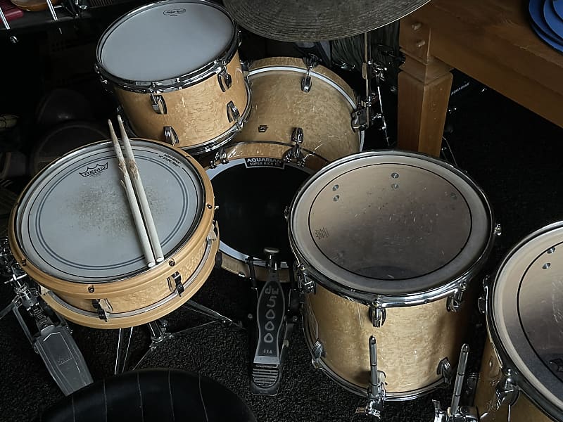 Ludwig Legacy Maple Birdseye Exotic (Catalogue Kit) 3 Drums only 18, 14, 12 - Atlas legs/spurs image 1