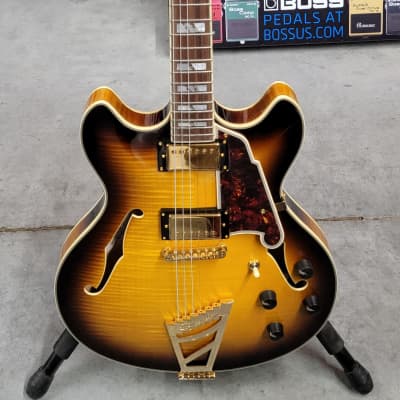 D'Angelico Excel EX DCTP (Discontinued) 2018 Sunburst Flame Top and Back image 1