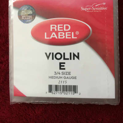 Super-Sensitive Red Label Violin E String 3/4 size 2115 image 1