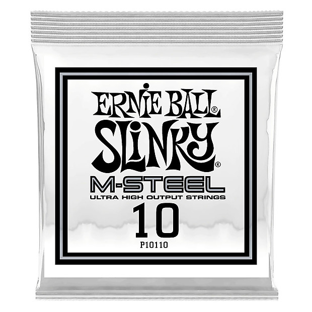 Ernie Ball P10110 .010 RPS M-Steel Plain Electric Guitar Strings (6-Pack) image 1