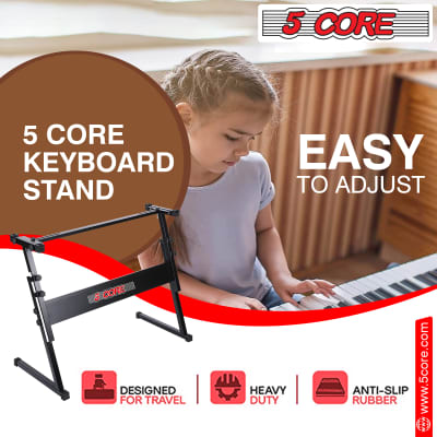 5 Core Piano Keyboard Stand 1 Piece for 61 or 54 Keys Black Height Adjustable Z Stand Casio Midi controller Stand  KS Z1 image 11