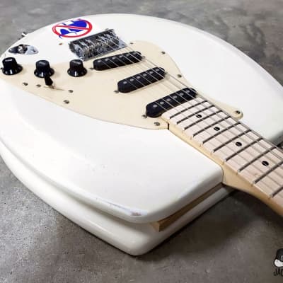 Jack's Guitarcheology "The Stratocrapper" Toilet Seat Electric Guitar (2021, Oly. White Relic) image 14