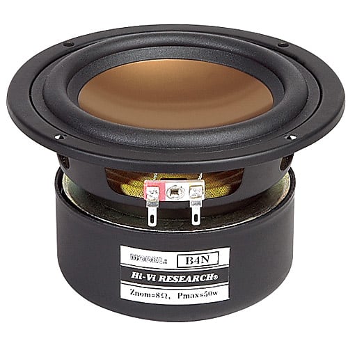 HiVi - B4N - 4&quot; Aluminum Round Frame Midbass Speaker  			